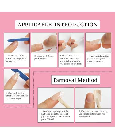 Elevenail Glossy Pearl Pink White French False Nails - Medium Short Squoval Press on Nails for Women and Girls - Christmas Nail Art Tips Gift - Buy Online on SooperMarket.com