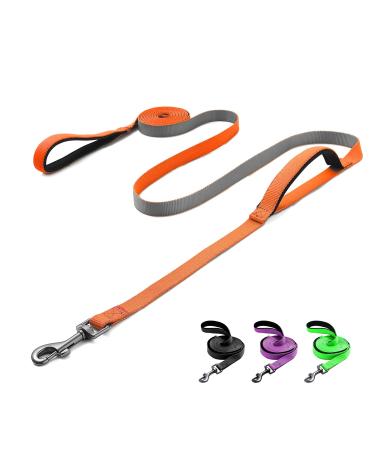 Demigreat tow lines for dogs 1.5m / 3m / 5m Robust long dog leash training line with padded handle and hand loop training leash for small to large dogs 3m / 10ft orange