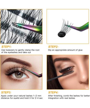 D Curl Cluster Lashes 12-18mix 72 Clusters - DIY Soft Fluffy Eyelash Extensions | B&Q - Buy Online on SooperMarket.com