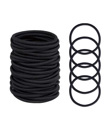 ILamourCar Hair Bands 4mm Elastic Hair Ties Ponytail Holders Hair Bobbles for Women Hair Bobble Elastic Hair Bands Perfect for Women and Girls (30 Black) Black-1