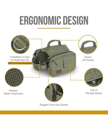 OneTigris Dog Pack Hound Backpack for Medium & Large Dogs | Ranger Green Large - Buy Online on SooperMarket.com
