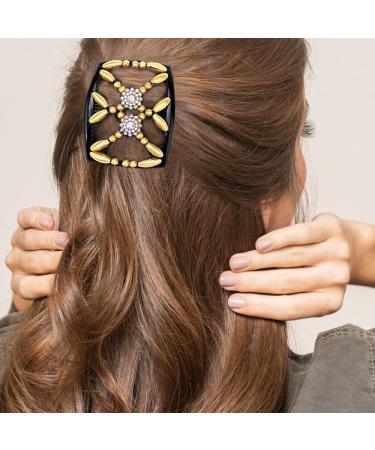Kytpyi Beaded Hair Comb Slides - 3 PCS Double Sided Clips for Women & Girls | Elastic Magic Combs for DIY Hair Styling & Accessories - Buy Online on SooperMarket.com
