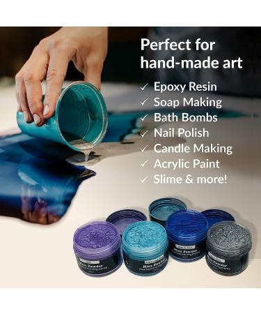 Pigment Powder for Epoxy Resin & Candle Making - Mica Powder for Bath Bomb & Soap Dye - Pearl Metallic Colorant for Resin Art - Buy Online on SooperMarket.com