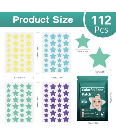 112 Counts Star-Shaped Pimple Patches - Hydrocolloid Acne Stickers for All Skin Types - Effective Pimple Patch Set - Buy Online on SooperMarket.com