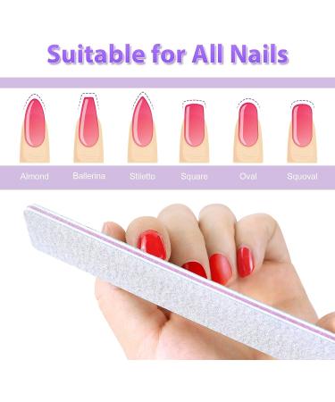 Sularpek 12 PCS Professional Nail Files Buffers | Double Sided 100/180 Grit Emery Boards | Washable Nail Files for Acrylic Nails - Buy Online on SooperMarket.com