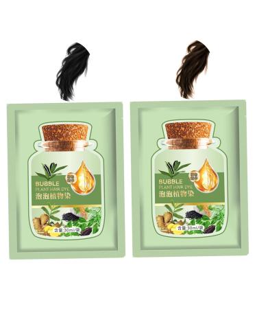 Buy 10 PCS Natural Bubble Hair Dye - Long-lasting Plant Extract Shampoo for Grey Hair - Black Teal Color for Women & Home Salons - Buy Online on SooperMarket.com