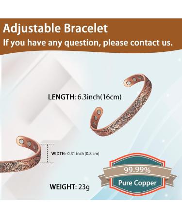 EnerCoppeX Copper Magnetic Bracelet for Women - Detox Jewelry with 3500 Gauss Magnet (CPB-0036SGA) - Buy Online on SooperMarket.com