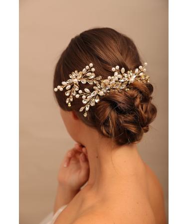 YERTTER 3pcs Gold Crystal Wedding Hair Pins Set - Rhinestone Clip for Bride, Bridesmaid, Flower Girl - Perfect for Updo, Bun, Prom, Party - Buy Online on SooperMarket.com
