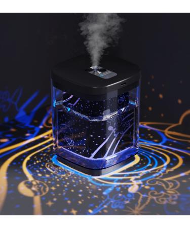 Humidifiers Beioue 1000ML Humidifier for Bedroom with Night Light Cool Mist Humidifier Air Humidifier Humidifiers for Home Waterless Auto-Off for Home Baby Bedroom Yoga Office Travel- Black