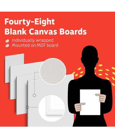 Artlicious 8x10 Blank White Canvas Boards - Pack of 12 | 100% Cotton Art Panels for Oil, Acrylic & Watercolor Paint - Buy Online on SooperMarket.com