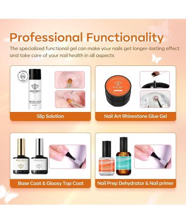 Modelones Poly Nail Gel Kit 8 Colors with 48W LED Nail Lamp - Professional Manicure Kit for Valentine's Day - Buy Online on SooperMarket.com