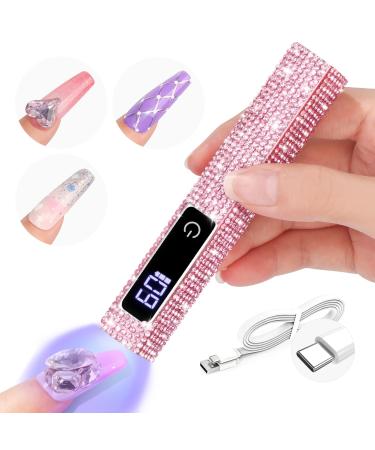 SAVILAND Glitter U V Light for Gel Nails: 2024 12W LCD Screen Handheld U V Nail Lamp 8X-Faster Cure LED Lamp Visible Timer Touch Screen Gel Nails Lamp Cordless Nail Dryer for Home Salon Use