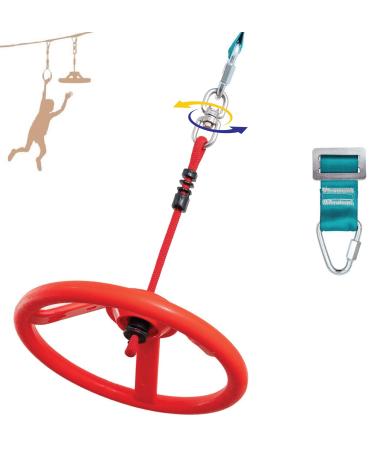 Ninja Wheel Obstacle for Kids Hanging Wheel for Ninja Warrior Obstacle Course Monkey Wheel with Swivel Slackline Obstacle Course Hanging Obstacle Ninja Course Attachments Spinner Wheel