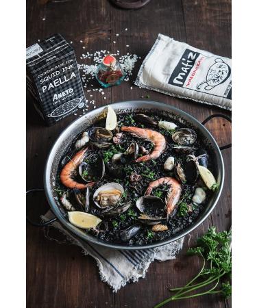 Aneto Squid Ink Paella Cooking Base Broth - 33.8 Fl Oz (1 Pack), 100% Natural Ingredients - Buy Online on SooperMarket.com