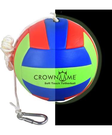 CROWN ME Glow in Dark Tetherball Ball Set - Includes Rope, Carabineer Hoop, Pump - Red/Green/Blue - 2 Needles - Buy Online on SooperMarket.com