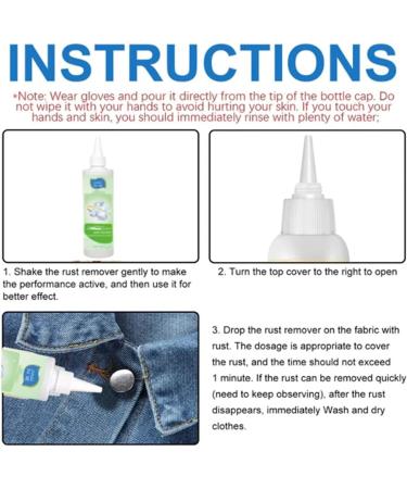 1/2/3PCS Fabric Rust Stain Remover Strong Clothes Rust Remover Stain Remover for Clothes Fabric Clothing Cleansing Agent Tools Quick and Easy Dirt Spot Removal for Laundry (1 PCS) - Buy Online on SooperMarket.com