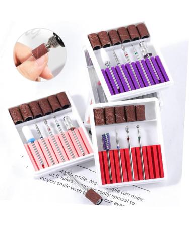 POPETPOP 3 Sets Nail Grinding Head Faux Nails Artificial Nails Nail Drill Bits Electric Manicure Nail File Beginner Kit Manicure Drill Bits Nail Drill Tool Exfoliating Manicure Tools Purple 6.5x5.5cmx3pcs Purplex3pcs - Buy Online on SooperMarket.com