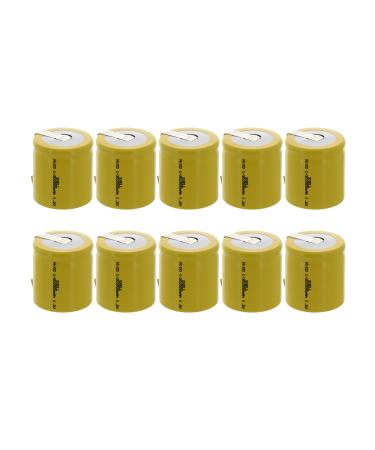 10x Exell 1/2D Size 1.2V 2500mAh NiCD Rechargeable Batteries with Tabs for instruments/equipment airsoft radio receivers radio controlled devices electric tools