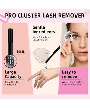 Pro Cluster Eyelash Glue Remover 10ml - Gentle Oil Makeup Cleaner for DIY Eyelash Extensions & Easy Removal - Buy Online on SooperMarket.com