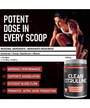 VNDL Clean Citrulline - 100% Pure L-Citrulline Pre Workout Powder to Promote Nitric Oxide Production - Unflavoured 200 Servings (300g) Clean Citrulline Powder (300g) - Buy Online on SooperMarket.com