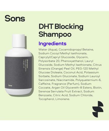 Sons Strengthening Shampoo for Men - DHT Blocking Formula Promotes Hair Growth Saw Palmetto 400ml (1 Month Supply) - Combat Hair Loss & Thinning - Buy Online on SooperMarket.com