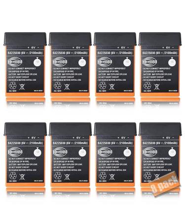 8 Pack 6V 2100mAh Ni-Mh BA225030 Rechargeable Battery for HBC Radiomatic for HBC Crane Remote Control Pump Truck Battery