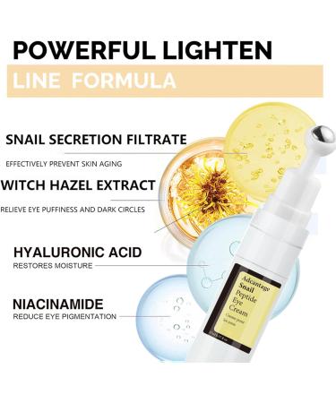 Eye Cream for Dark Circles and Puffy Eyes - Snail Peptide Energetic Eye Roll-On - Eye Bags Remover Eye Cream Anti aging - Under Eye Roller cream - Reduce Lines Wrinkles Puffiness and Dark Circles (1) - Buy Online on SooperMarket.com