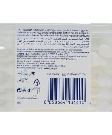 Chicco Safety Cotton Swabs - 90 Piece Pack | Gentle & Safe for Baby Care | International Shipping - Buy Online on SooperMarket.com