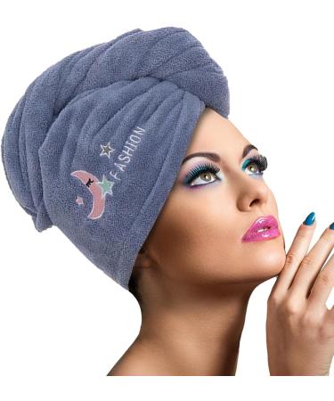 10 Pack Microfiber Hair Towels - Soft Absorbent Quick-Drying Turban for Curly Hair - Easy to Use for Wet Hair - Buy Online on SooperMarket.com