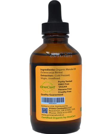 Organic Marula Oil 4oz/120ml - USDA Certified - Cold Pressed, Unrefined, Virgin - 100% Pure Natural Vegan - for Face, Body, Hair, Nails - Skin Care Essential - Buy Online on SooperMarket.com