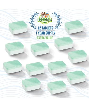 Heavy Duty Dishwasher Cleaner - Septic Safe Odor & Limescale Removal - 12 Unscented Tablets for 12 Month Supply - Buy Online on SooperMarket.com