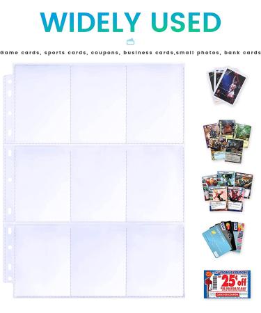360 Pockets Binder Card Sleeves Double-Sided 9 Pocket Trading Card Pages for 3 Ring Binder  Clear Plastic Pages Sleeves for Sport Cards  Business Cards  Game Cards  Photos 20 - Buy Online on SooperMarket.com