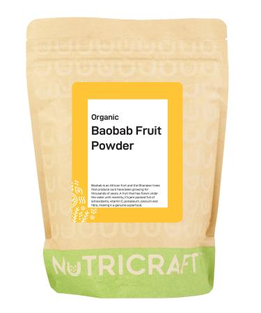 NutriCraft Organic Baobab Fruit Powder - 1kg Sun-Dried Baobab Powder High in Vitamin C Antioxidants Potassium & Calcium for Smoothies Yoghurts Skincare Organic & Vegan-Friendly