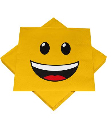 HEKU 100 napkins 3-layer 33x33cm I absorbic and practically packaged I ideal for weddings anniversaries and special occasions smiley 33x33cm smiley