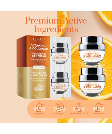 Clear Beauty Vitamin C & Collagen Anti-Aging Moisturizer Duo Set - 3.38 Fl Oz (Pack of 1) - Buy Online on SooperMarket.com