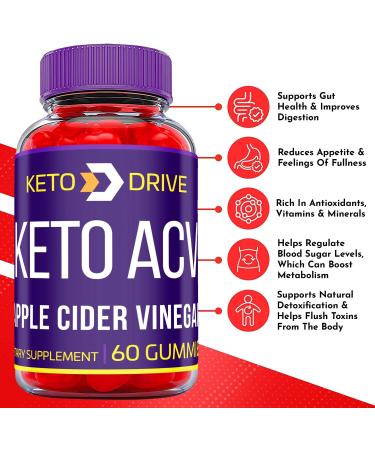 (2 Pack) Keto Drive ACV Gummies - Vegan Formula with Apple Cider Vinegar and Vitamin B12 for Weight Loss - 120 Gummies - Buy Online on SooperMarket.com