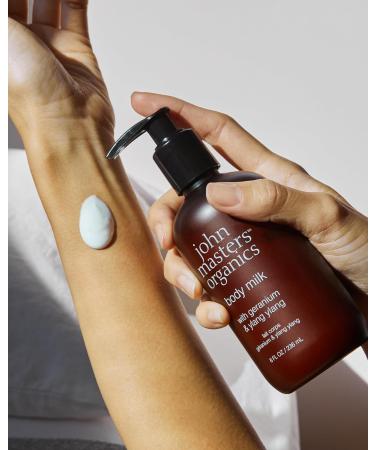John Masters Organics Body Milk with Geranium & Ylang Ylang - Nourishing Moisturizer for All Skin Types | Natural Skincare | International Shipping - Buy Online on SooperMarket.com