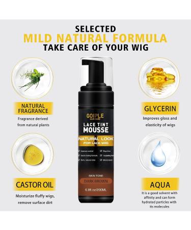 Lace Tint Melting Hair Mousse 6.8 fl oz - Natural Dark Brown Lace Color for Women's Wigs, Toupees & Hairpieces - Buy Online on SooperMarket.com