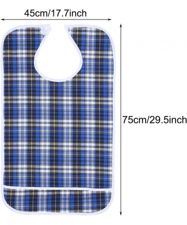 Adult Bib 3colors Adult Bib Washable Reusable Waterproof Dinning Aid Clothes Protector Clothing Protector with Optional Crumb Catcher and Vinyl Backing 17.7 * 29.5inch(Orange pink) - Buy Online on SooperMarket.com