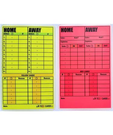 Soccer Write-on Referee Cards, Bright NEON Premier Set Red/Yellow