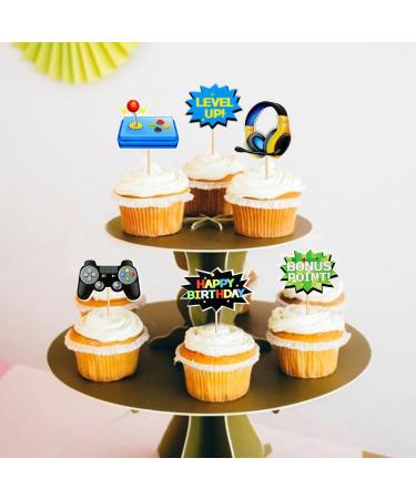 Cyodoos 40 PCS Video Game Cupcake Toppers for children's game decoration themed baby shower birthday party cake decoration supplies favorite for birthday fan parties - Buy Online on SooperMarket.com