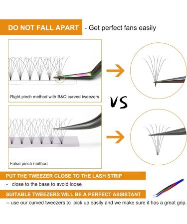 6D-C-0.07-15 Short Stem Pre Made Fan Russian Volume Lashes by B&Q LASH - 6D 0.07 C 15mm - Buy Online on SooperMarket.com