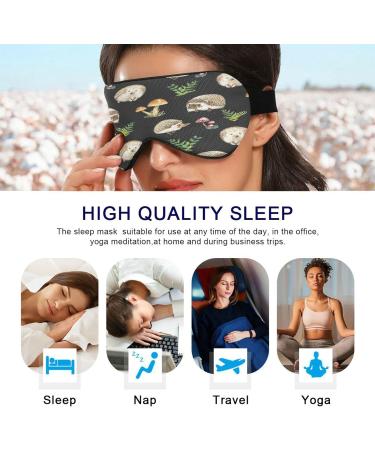 WELLDAY Cute Hedgehogs and Mushroom Sleep Mask - Soft Comfort Eye Shade Cover for Men and Women - Buy Online on SooperMarket.com