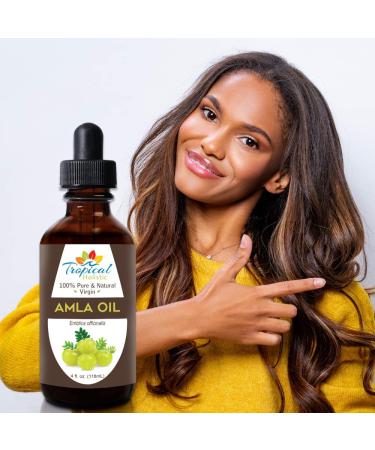 Tropical Holistic 4 oz Amla Oil - 100% Pure & Unrefined Indian Gooseberry Oil - Organic, Non-GMO - For Healthy Beard, Scalp & Split Ends - Buy Online on SooperMarket.com