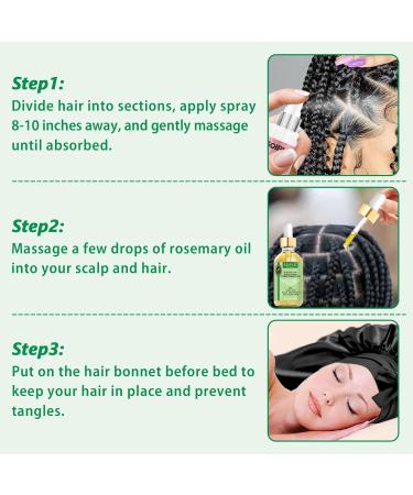 Braid Spray Rose Mint for Dreads Dreadlocks - Braids Locks Spray Rose Water Braiding Spray for Locs Dull Hair Shine & Lightweight - Loc Spray for Box Braids Rosemary Oil for Hair Growth Hair Bonnet 2.27 Fl Oz (Pack of 3) - Buy Online on SooperMarket.com