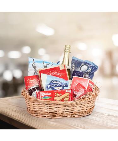 DIY Wicker Gift Hamper Kit - Oval Basket for Christmas, Weddings, Baby Showers - Natural - Buy Online on SooperMarket.com