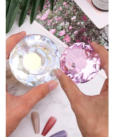 Nail Art Dappen Dish with Gemstone Lid - Pink | Kalolary Monomer Cups for Acrylic Liquid | Nail Glass Crystal Cup Bowl for Acrylic Powder - Buy Online on SooperMarket.com