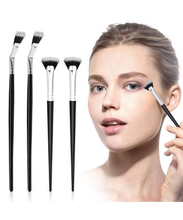 4pcs Mascara Fan Brush Lash Wand Brush Fan Mascara Brushes Eyelash Eyebrow Brush Makeup Brush Eye Lashes Makeup Tools (Black)