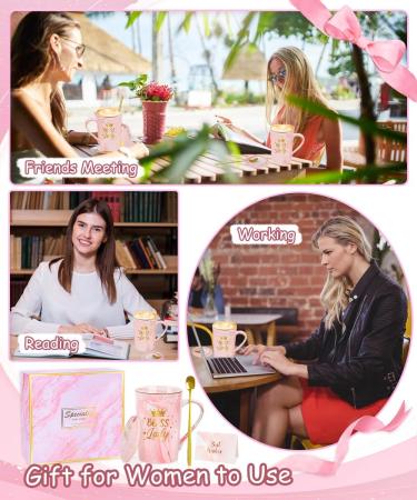 Unique Gifts for Women | 14 oz Coffee Cup Set Candle Socks & Bath Bomb - Perfect Birthday Presents for Moms Wives & Friends - Buy Online on SooperMarket.com