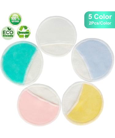 10pcs Organic Bamboo Makeup Remover Pads with Finger Pocket - Reusable 3 Layer Cotton Rounds in 5 Colors - Eco-Friendly Laundry Bag Included - Buy Online on SooperMarket.com